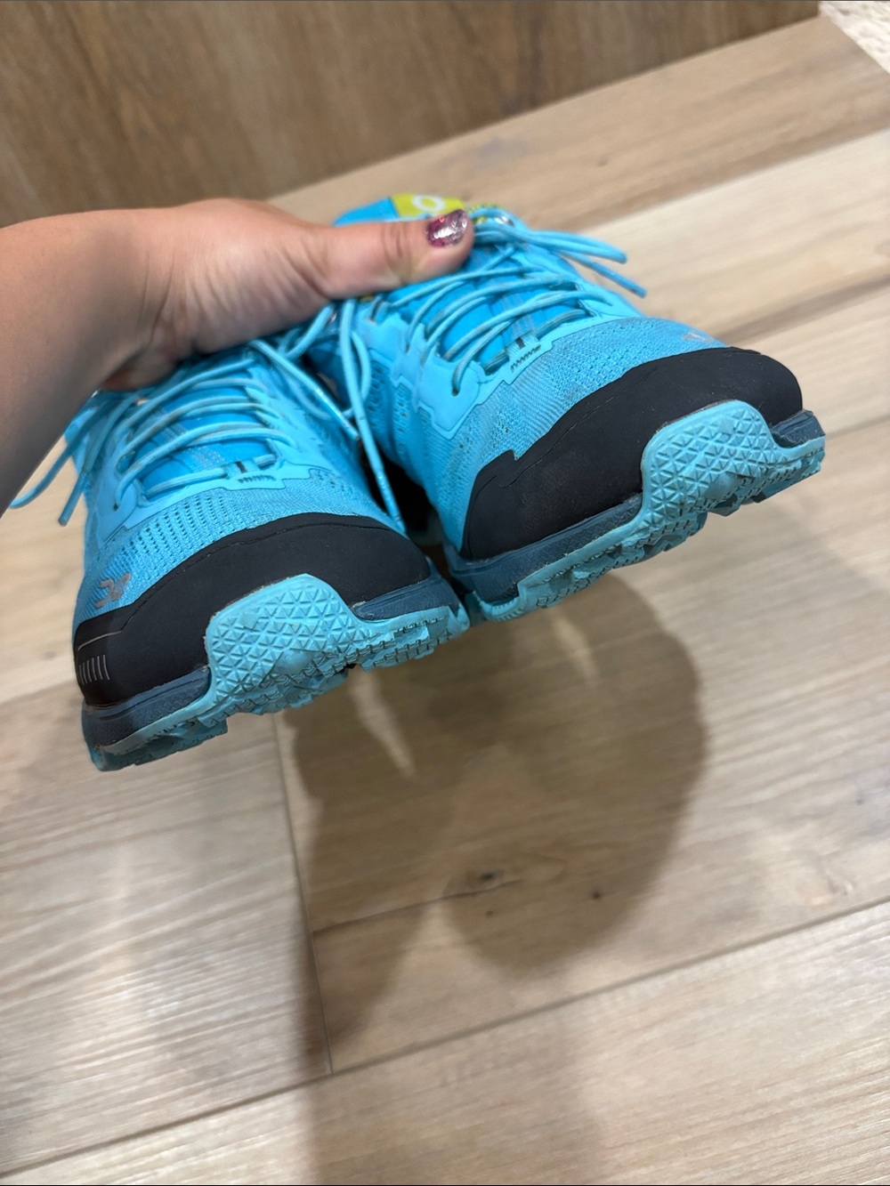 ON Clouds Cloudventure Trail Running Horizon Blue Teal Sulfer Green Athletic 8.5 - Picture 3 of 10